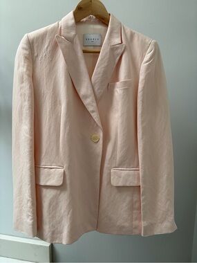 Sandro Light Blush Single-Button Tailored Blazer